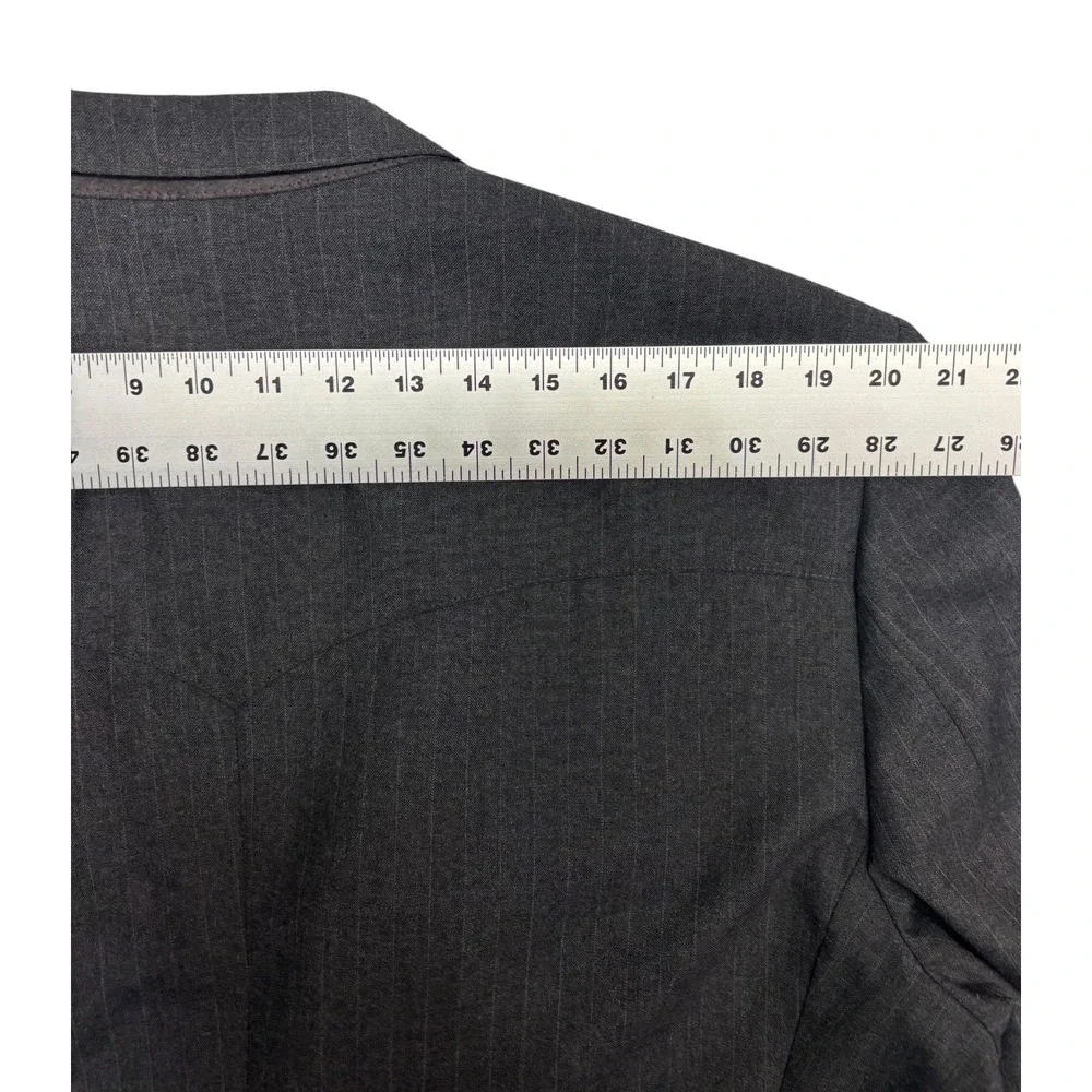 vtg Western 48L 36x32 Gray Pinstripe 2pc Pant Suit USA Made Cowboy Rodeo Mens